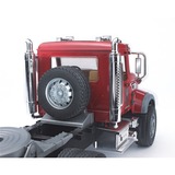 bruder 02813 MACK Granite Tieflader und JCB 4CX Baggerlader, Modellfahrzeug rot