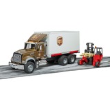 bruder 02828 Mack Granite UPS Logistik-LKW, Modellfahrzeug mit Mitnahmestapler