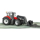 bruder 03181 Steyr 6300 Terrus CVT mit Frontlader, Modellfahrzeug weiß/rot