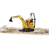 bruder 62002 JCB Mikrobagger 8010 CTS und Bauarbeiter, Modellfahrzeug gelb