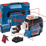 Bosch Professional Linienlaser GLL 3-80 C Professional, L-BOXX, Kreuzlinienlaser blau/schwarz, mit roten Laserlinien, Li-Ionen Akku 2,0Ah