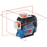 Bosch Professional Linienlaser GLL 3-80 C Professional, L-BOXX, Kreuzlinienlaser blau/schwarz, mit roten Laserlinien, Li-Ionen Akku 2,0Ah