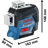 Bosch Professional Linienlaser GLL 3-80 C Professional, L-BOXX, Kreuzlinienlaser blau/schwarz, mit roten Laserlinien, Li-Ionen Akku 2,0Ah