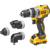 DEWALT Akku-Bohrschrauber DCD703L2T, 12Volt gelb/schwarz, 2x Li-Ion XR Akku 3Ah, 4 Wechselköpfe