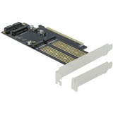 DeLOCK PCIe x16 Karte > 1 x M.2 Key B + 1 x NVMe M.2 Key M + 1 x mSATA, Schnittstellenkarte 