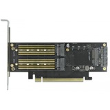 DeLOCK PCIe x16 Karte > 1 x M.2 Key B + 1 x NVMe M.2 Key M + 1 x mSATA, Schnittstellenkarte 