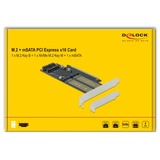 DeLOCK PCIe x16 Karte > 1 x M.2 Key B + 1 x NVMe M.2 Key M + 1 x mSATA, Schnittstellenkarte 