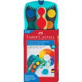 Faber-Castell Connector Deckfarbkasten türkis, 12 Farben plus Deckweiß