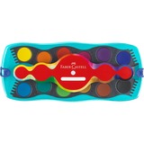 Faber-Castell Connector Deckfarbkasten türkis, 12 Farben plus Deckweiß