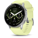 Garmin Venu 4 - 45 mm, Smartwatch silber, Silikon-Armband in hellgelb
