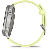 Garmin Venu 4 - 45 mm, Smartwatch silber, Silikon-Armband in hellgelb
