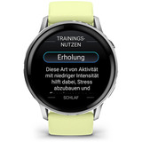 Garmin Venu 4 - 45 mm, Smartwatch silber, Silikon-Armband in hellgelb