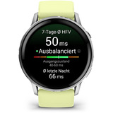 Garmin Venu 4 - 45 mm, Smartwatch silber, Silikon-Armband in hellgelb