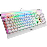 Sharkoon SKILLER SGK3 White, Gaming-Tastatur weiß, ES-Layout, Kailh Red