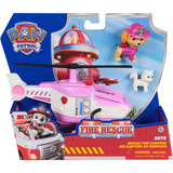 Spin Master Paw Patrol Fire Rescue - Skyes Rettungshubschraube, Spielfahrzeug mit Skye Hundefigur und Katzenfigur