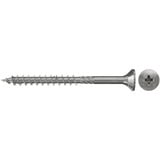 fischer Spanplattenschraube PowerFast 6,0 x 80 Senkkopf PZ 100 Stück, Teilgewinde, nicht rostender Stahl A2