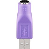 goobay Adapter USB A-Stecker auf PS/2 Buchse lila, 68918