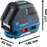 Bosch Professional Linienlaser GLL 3-50 Professional, Kreuzlinienlaser blau/schwarz, L-BOXX 136, rote Laserlinien