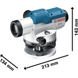 Bosch Professional Optisches Nivelliergerät GOL 32 D Professional, mit Baustativ blau, Maßeinheit 360 Grad