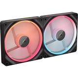 Corsair iCUE LINK LX140-R RGB PWM Reverse, Gehäuselüfter schwarz, 2er Pack, 140 mm