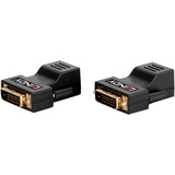 Lindy DVI-D Single Link Extender, DVI Erweiterung schwarz, 70m, Cat.6 