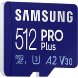 SAMSUNG PRO Plus 512 GB microSDXC (2021), Speicherkarte blau, UHS-I U3, Class 10, V30, A2