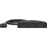 goobay HDMI-Umschaltbox 3 auf 1 (4K @ 30Hz), HDMI Switch schwarz, 58cm Kabel