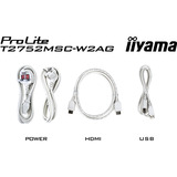 iiyama ProLite T2752MSC-W1AG, LED-Monitor 68.6 cm (27 Zoll), weiß (matt), FHD, IPS, Touchscreen, HDMI, DP, USB-Hub