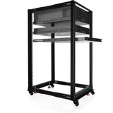 Alphacool ES 19" Open Frame Serverrack , Rack, Server-Gehäuse schwarz, 25 Höheneinheiten