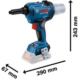 Bosch Professional Akku-Nietpistole GRG 18V-16 C Professional solo, 18Volt blau/schwarz, ohne Akku und Ladegerät, in L-BOXX