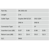 Digitus LWL Patchkabel, Duplex, LC > ST Stecker, Singlemode OS2 gelb, 2 Meter