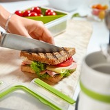 Emsa CLIP & GO Sandwichbox 0,85 Liter, Lunch-Box hellgrün/transparent, mit Einsatz in typischer Dreiecksform