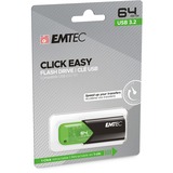 Emtec B110 Click Easy 64 GB, USB-Stick grün/schwarz, USB-A 3.2 Gen 1