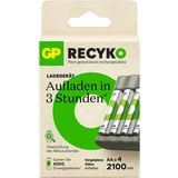 GP Batteries USB Akkuladegerät B441, mit 4 Ladeslots grau, inkl. 4x GP Akkus AA 2.100mAh