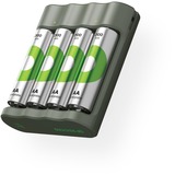 GP Batteries USB Akkuladegerät B441, mit 4 Ladeslots grau, inkl. 4x GP Akkus AA 2.100mAh