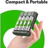 GP Batteries USB Akkuladegerät B441, mit 4 Ladeslots grau, inkl. 4x GP Akkus AA 2.100mAh
