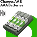 GP Batteries USB Akkuladegerät B441, mit 4 Ladeslots grau, inkl. 4x GP Akkus AA 2.100mAh