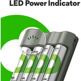 GP Batteries USB Akkuladegerät B441, mit 4 Ladeslots grau, inkl. 4x GP Akkus AA 2.100mAh