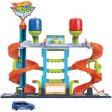 Hot Wheels City Mega Turm-Autowaschanlage, Spielgebäude Farbwechsel Auto-Waschanlage inkl. 1 Spielzeugauto
