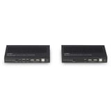 Lindy 100m Cat.6A KVM Extender HDBaseT 3.0, KVM-Switch schwarz, HDMI 4K60, Audio, IR & RS-232