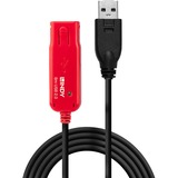 Lindy USB 2.0 Aktivverlängerungskabel Pro, USB-A Stecker > USB-A Buchse schwarz/rot, 8 Meter