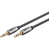 goobay Plus Audio Verbindungskabel AUX 3,5mm stereo schwarz/silber, 5 Meter
