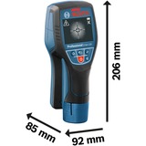 Bosch Akku-Wallscanner D-tect 120 Professional, 12Volt, Ortungsgerät blau/schwarz, Li-Ionen-Akku 2,0 Ah, in L-BOXX 136
