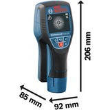 Bosch Wallscanner D-tect 120 Professional, 12Volt, Ortungsgerät blau/schwarz, Li-Ionen-Akku 2,0 Ah, in L-BOXX 136