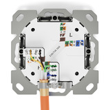 Digitus CAT.6A Datenanschlussdose, Unterputz, geschirmt, 1x RJ-45 LSA weiß, Klasse EA, 8 Richtungen