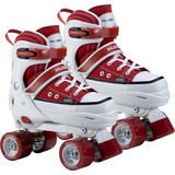 HUDORA Roller Skates Gr. 32-35, Rollschuhe rot/weiß, Sneaker-Look
