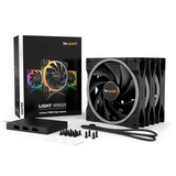 be quiet! Light Wings PWM 140 mm high-speed Triple Pack, Gehäuselüfter schwarz, 3er Pack, inkl. ARGB-Hub, 140 mm