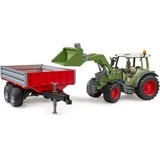 bruder 02182 Fendt Vario 211 mit Frontlader und Bordwandanhänger, Modellfahrzeug 