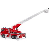 bruder 03591 Scania Super 560R Feuerwehr mit Drehleiter, Wasserpumpe, Light & Sound, Modellfahrzeug 