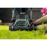 Bosch Heimwerken & Garten Akku-Rasenmäher Rotak18V2-43, 36 Volt (2x18V)+Messer+Mulch-Plug grün/schwarz, 2x Li-Ionen Akku 4,0Ah, POWER FOR ALL ALLIANCE